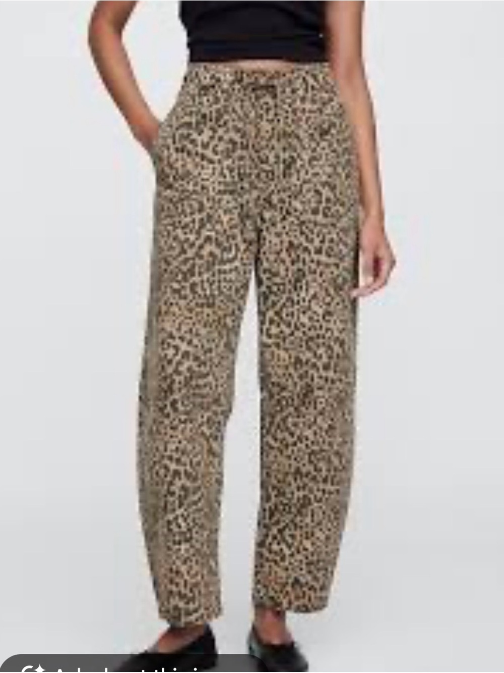 GAP Leopard Print Wide-Leg Pants in Tan and Black